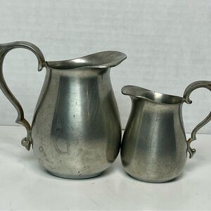 2 Vintage Reed & Barton Pewter  Creamers  5 Oz P965 & 2 Oz P964
